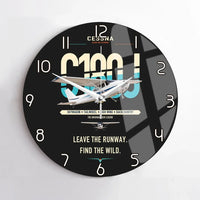Thumbnail for Cessna 180J Skywagon design on black no frame wall clock