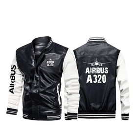 Airbus A320 & Plane Stylish Leather Bomber Jackets