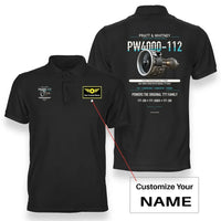 Thumbnail for PW4000-112 design on black polo with custom name badge