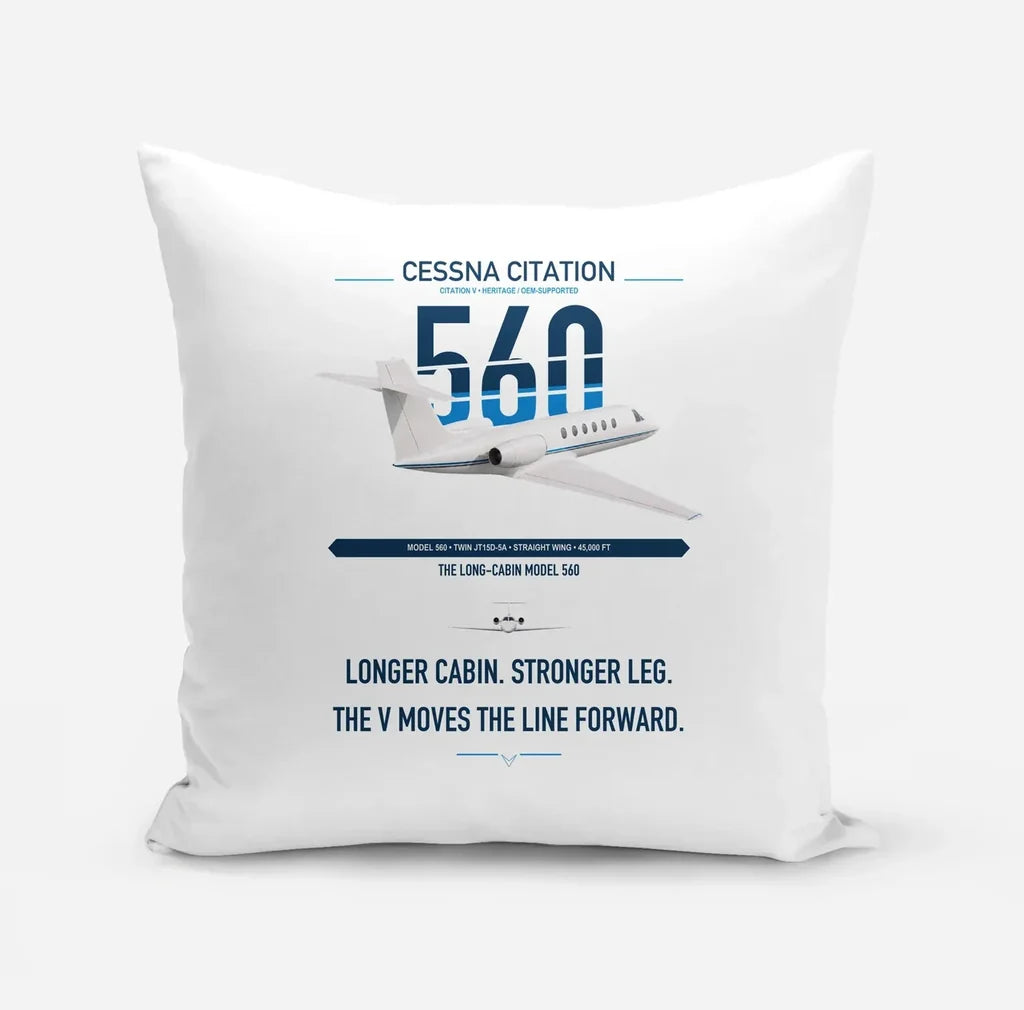 Cessna Citation 560 - Citation V design on white pillow