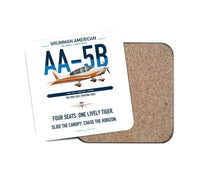 Thumbnail for Grumman American AA-5B Tiger design on white 1 piece coaster
