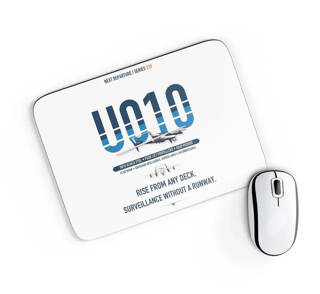 Airbus U010 Aliaca VTOL design on white rectangle mouse pad