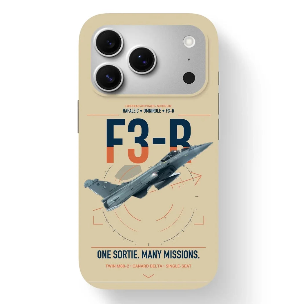 Dassault Rafale C — F3-R standard design on beige magsafe iphone case, for iPhone 17 Pro