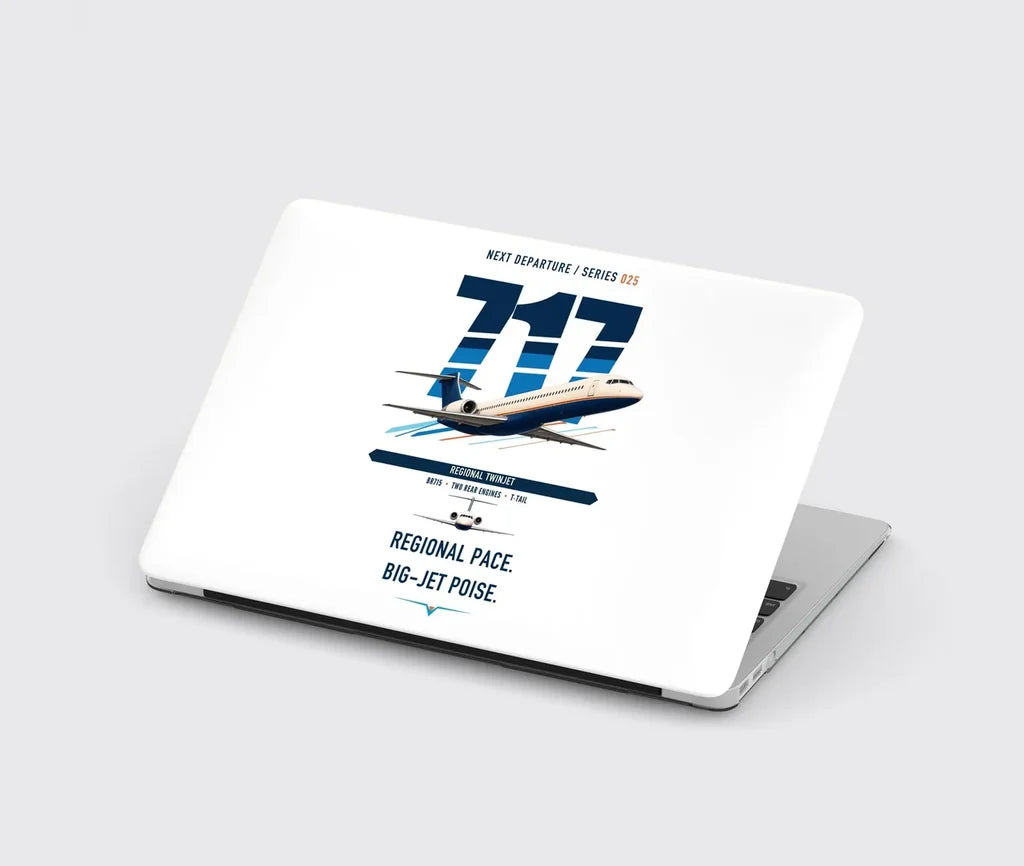 Boeing 717-200 design on white MacBook case