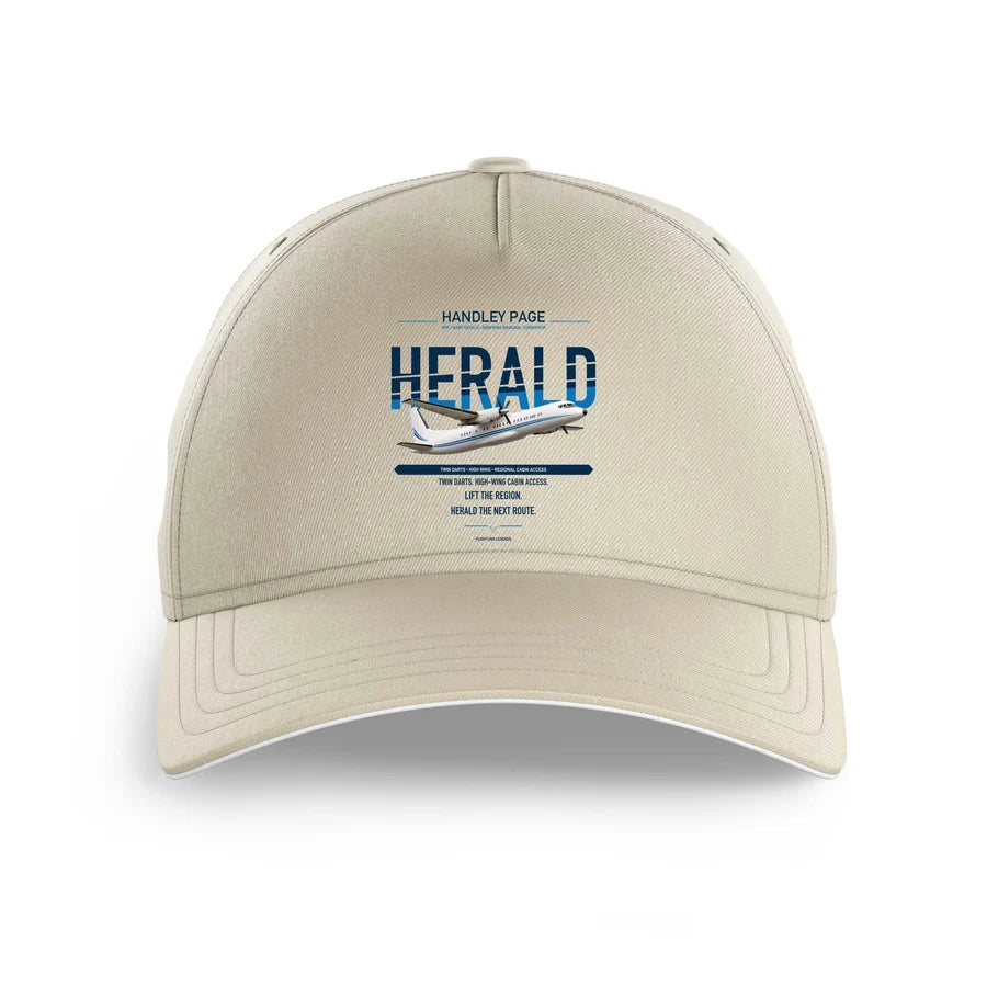 Handley Page HPR.7 Dart Herald design on beige printed hat