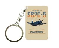 Thumbnail for SB2C-5 Helldiver design on beige designed key chain, double-side print