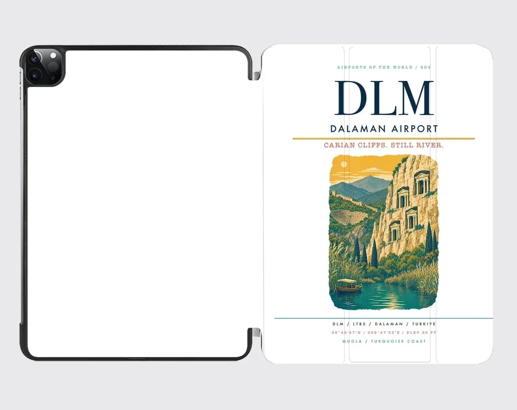 Dalaman Airport (DLM) design on white ipad tablet case
