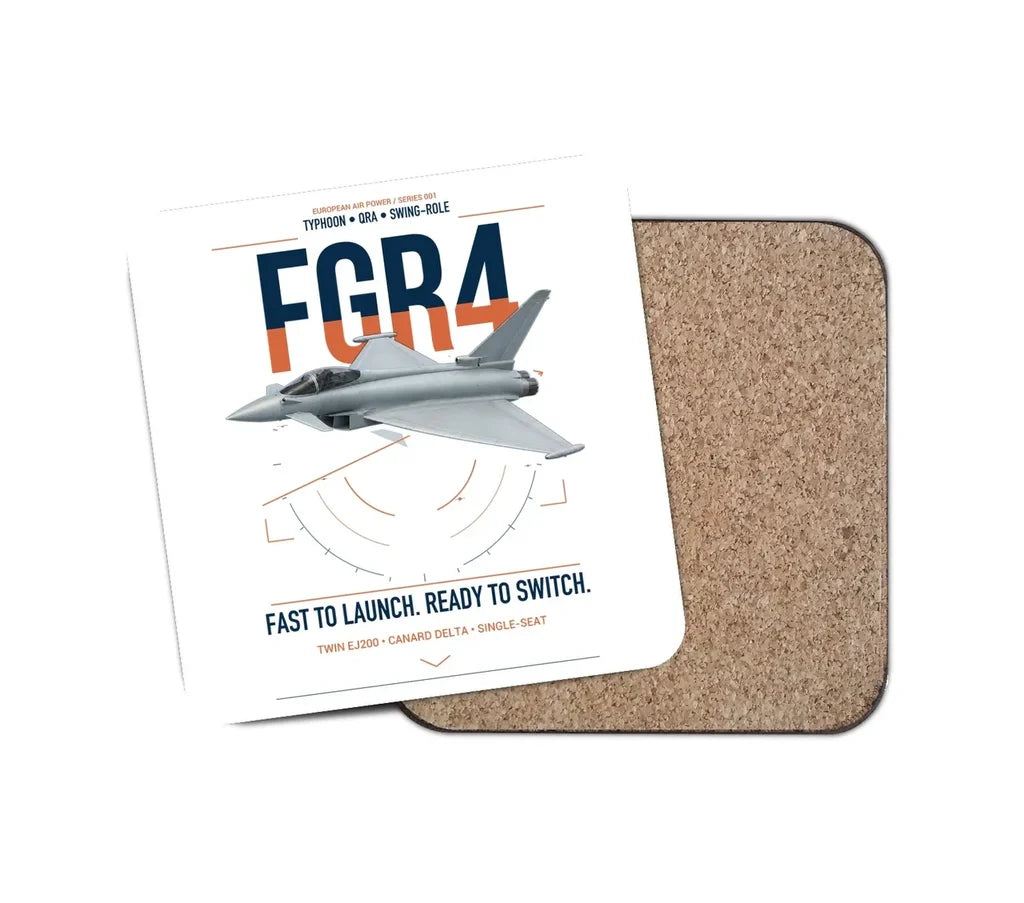 Eurofighter Typhoon FGR4 design on white 1 piece coaster