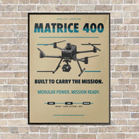 Thumbnail for DJI Matrice 400 vertical canvas print - framed - beige background