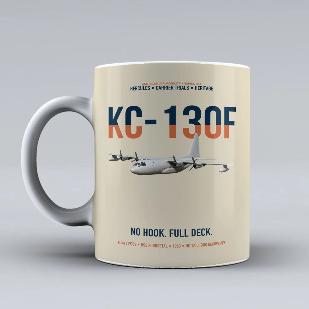 KC-130F BuNo 149798 design on beige ceramic mug, double-side print