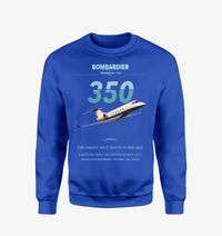 Thumbnail for Bombardier Challenger 350 design on blue sweatshirt