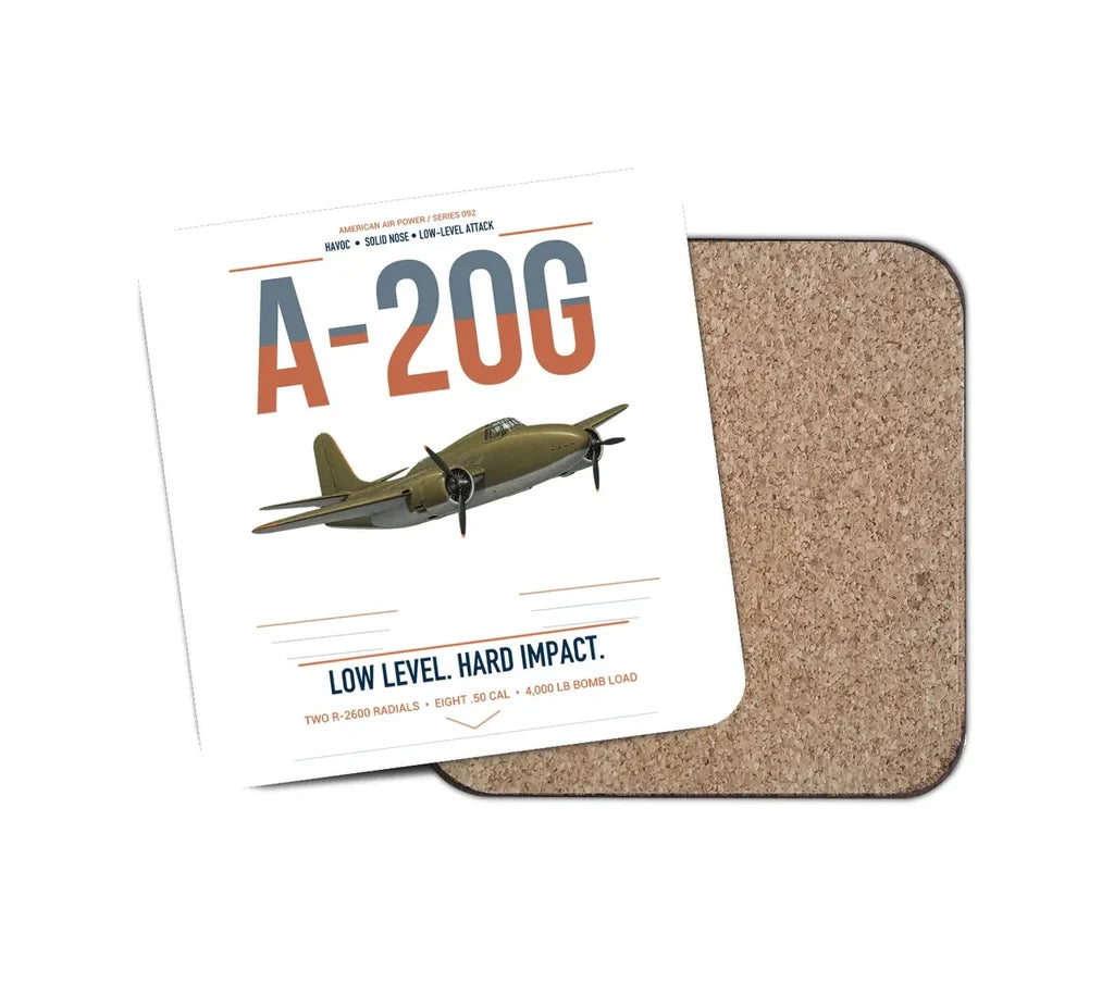 A-20G Havoc design on white 1 piece coaster