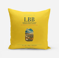 Thumbnail for Lubbock Preston Smith International Airport (LBB) design on yellow pillow