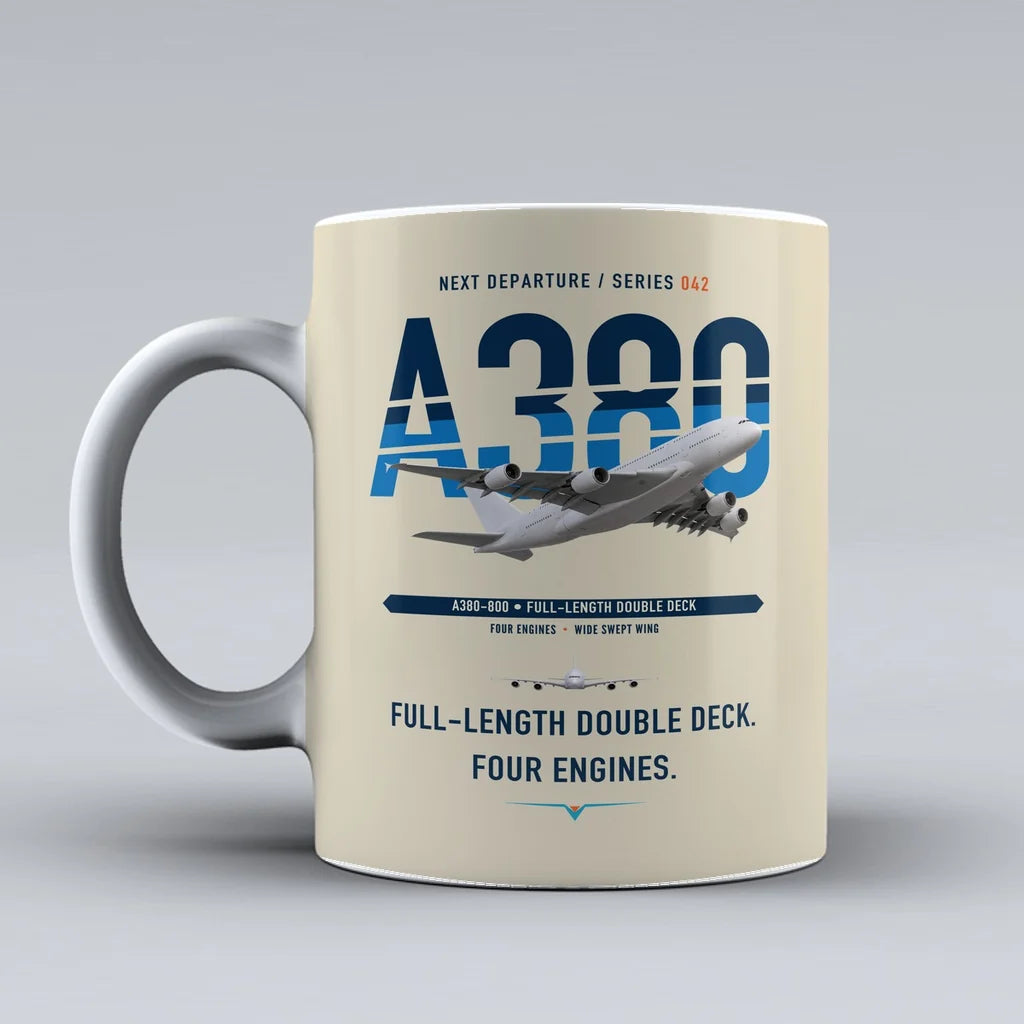 A380-800 Mug design on beige airbus