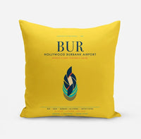 Thumbnail for Hollywood Burbank Airport (BUR) design on yellow pillow
