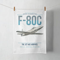 Thumbnail for F-80C Shooting Star design on white towel