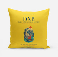 Thumbnail for Dubai International Airport (DXB) design on yellow pillow