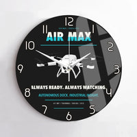 Thumbnail for Percepto Air Max design on black no frame wall clock