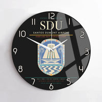 Thumbnail for Santos Dumont Airport (SDU) design on black no frame wall clock