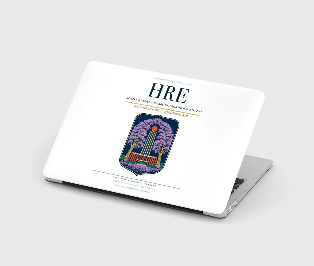 Robert Gabriel Mugabe International Airport (HRE) design on white MacBook case