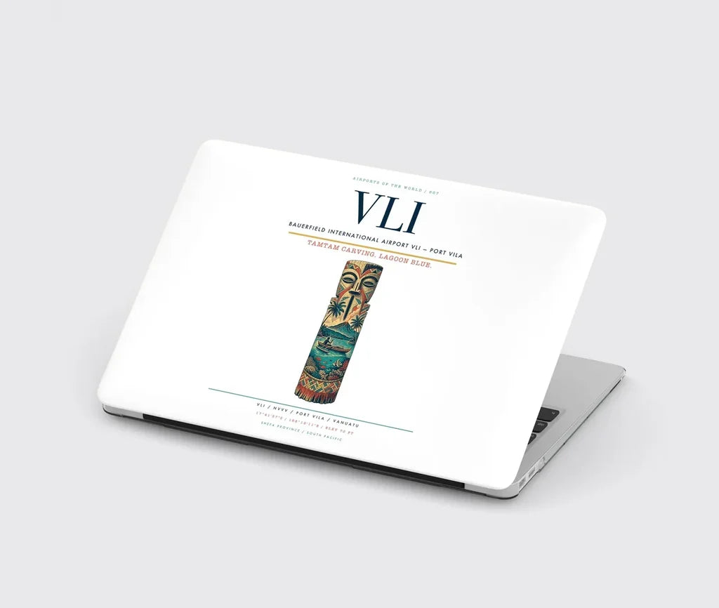 Bauerfield International Airport (VLI) design on white MacBook case