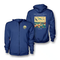 Thumbnail for VINTAGE G4474 - The Thermal Circus - Premium Zipped Hoodie design on blue