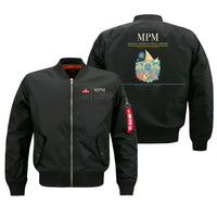 Thumbnail for Maputo International Airport (MPM) design on black bomber jacket