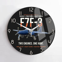 Thumbnail for F7F-3 Tigercat Two Engines One Hunt design on black no frame wall clock