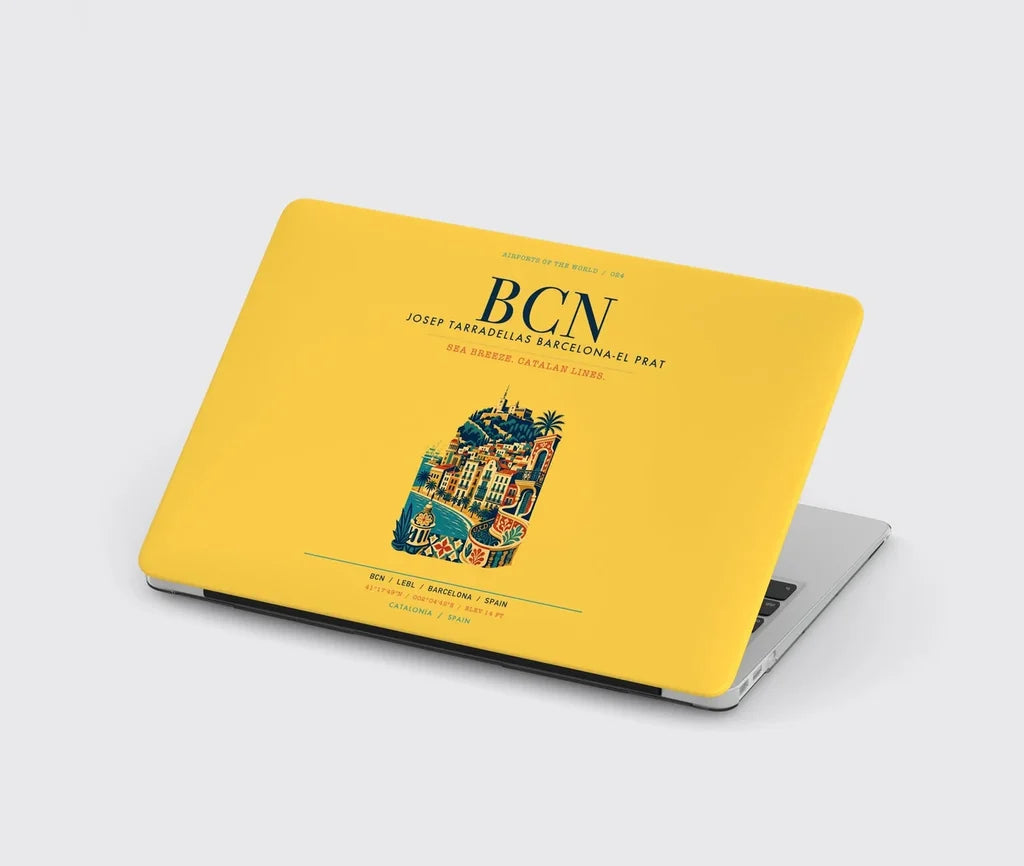 Josep Tarradellas Barcelona-El Prat Airport (BCN) design on yellow MacBook case