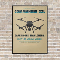 Thumbnail for Draganfly Commander 3XL vertical canvas print - framed - beige background