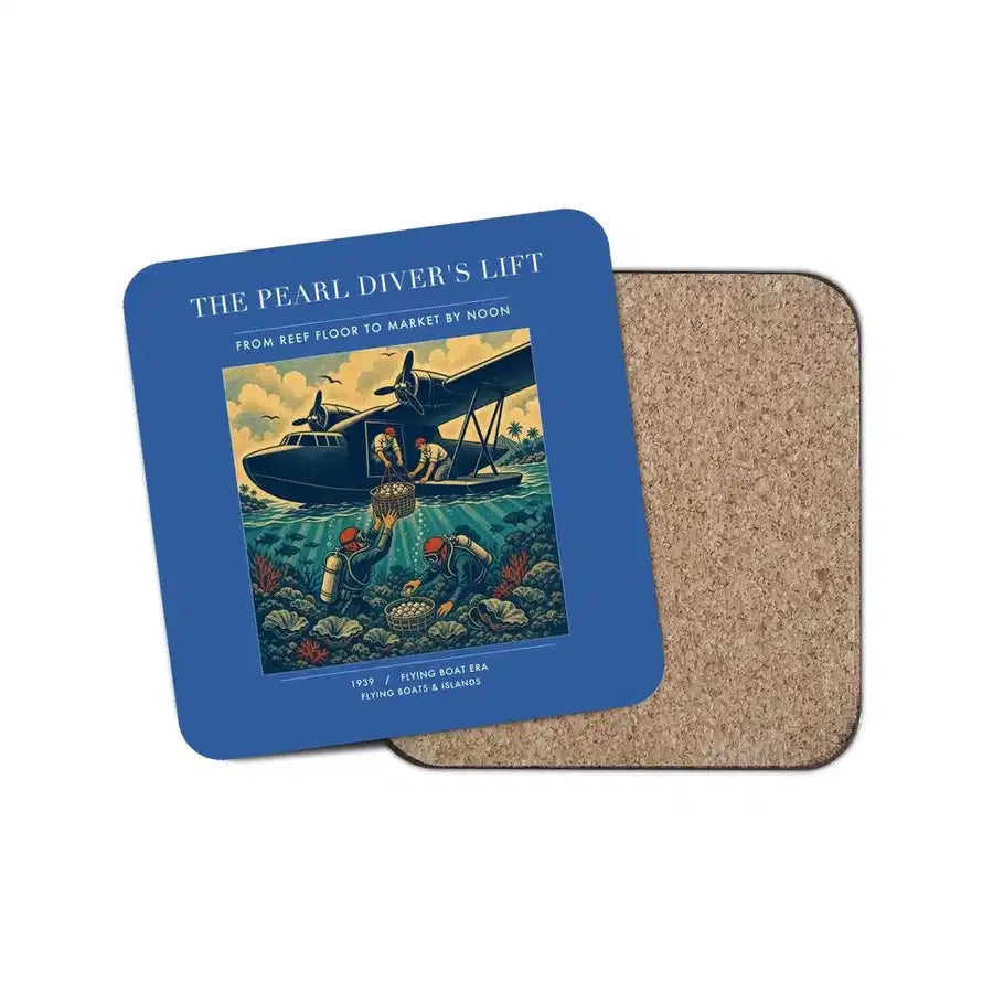 The Pearl Diver's Lift - Designed Coasters design on blue 1-piece