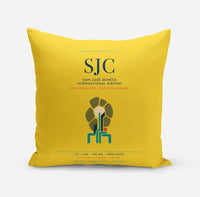 Thumbnail for San José Mineta International Airport (SJC) design on yellow pillow