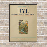 Thumbnail for Dushanbe International Airport DYU vertical canvas print - framed - beige background