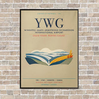 Thumbnail for Winnipeg James Armstrong Richardson International Airport YWG vertical canvas print - framed - beige background