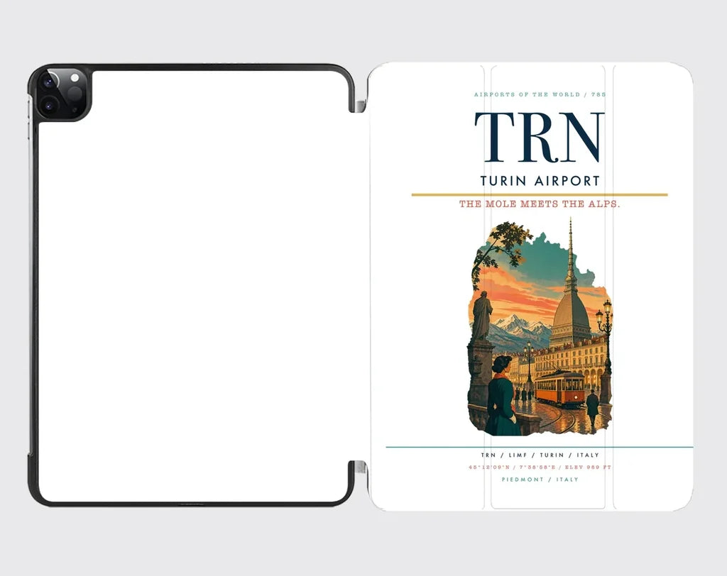 Turin Airport (TRN) design on white ipad tablet case