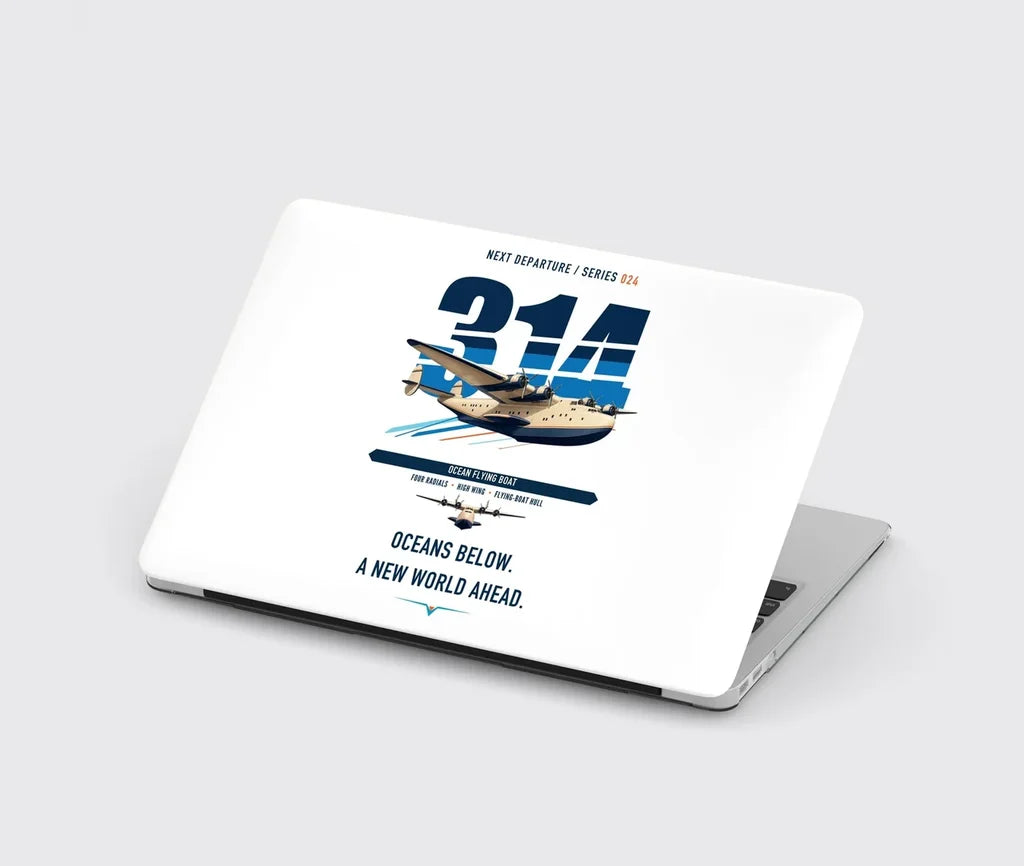 Boeing 314 Clipper design on white MacBook case