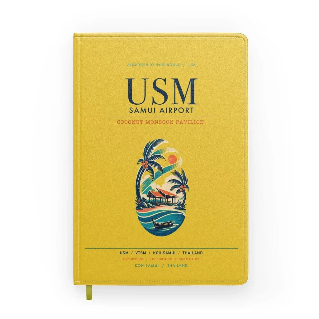 Samui Airport Koh Samui (USM) design on yellow notebook