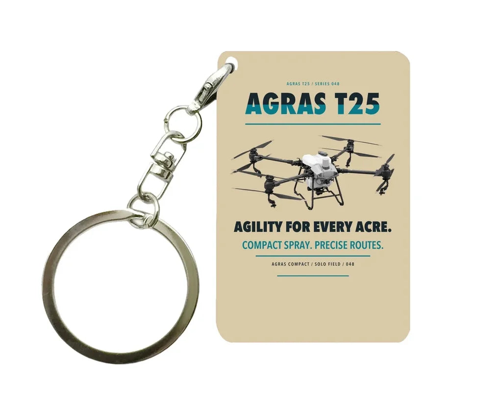 DJI Agras T25 Key Chain design on beige key chain