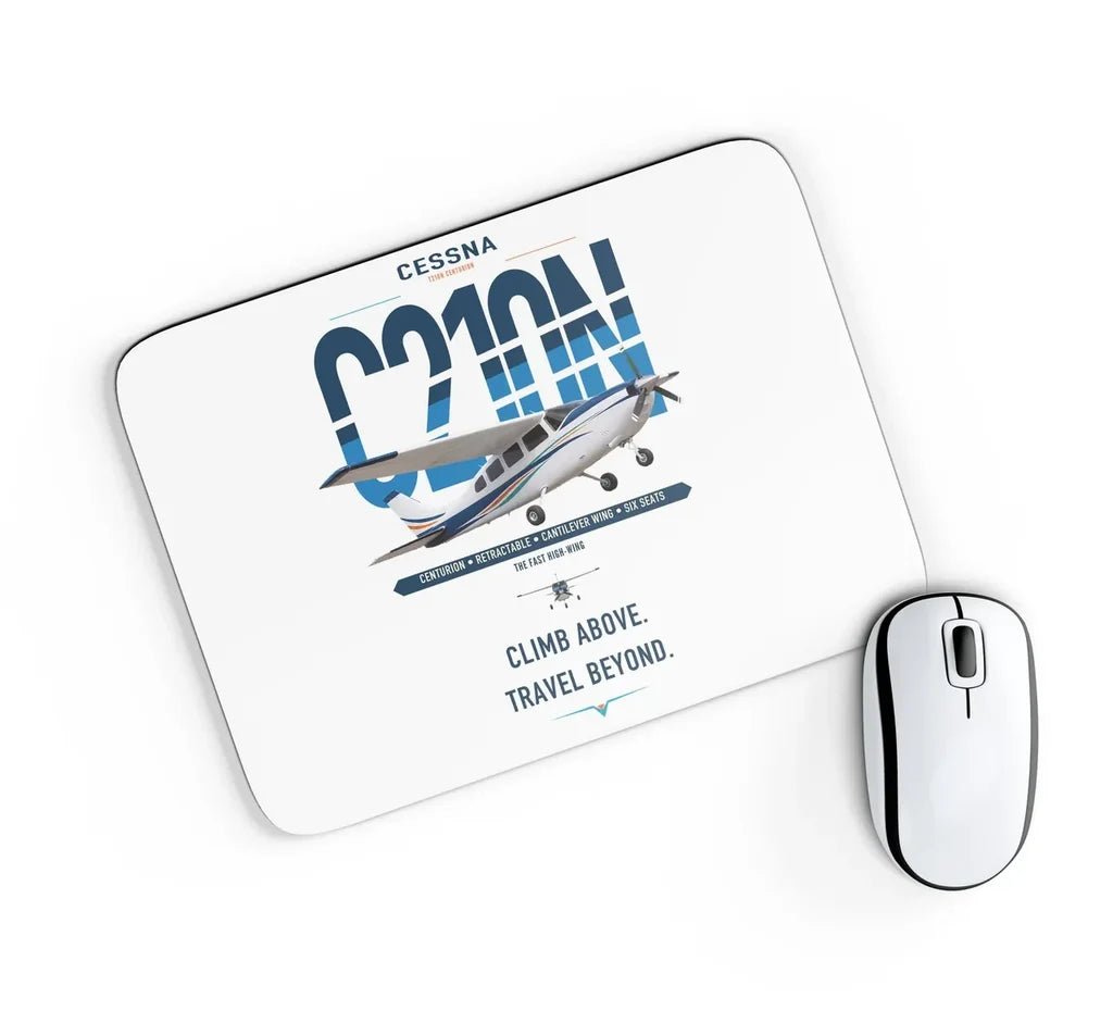Cessna T210N Centurion design on white rectangle mouse pad
