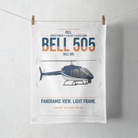 Thumbnail for Bell 505 design on white towel