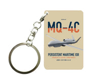 Thumbnail for MQ-4C Triton IFC-4 design on beige designed key chain, double-side print