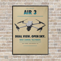 Thumbnail for DJI Air 3 vertical canvas print - framed - beige background