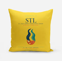 Thumbnail for St. Louis Lambert International Airport (STL) design on yellow pillow