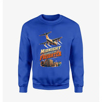 Thumbnail for Midnight Belongs To The Freighter design on blue sweatshirt