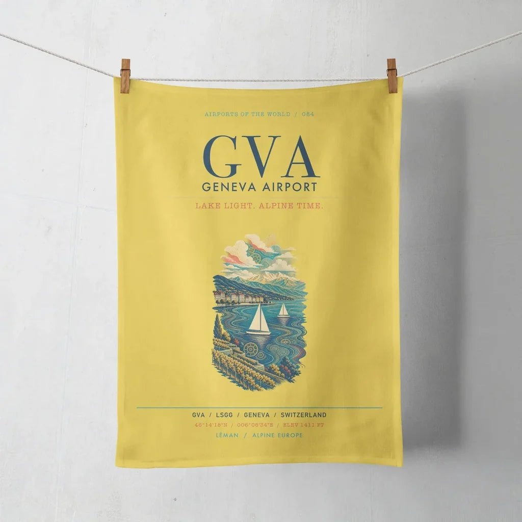 Geneva Airport (GVA) design on yellow towel