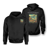Thumbnail for VICTOR HARBOR - Poster - Double-Side Hoodie - Black