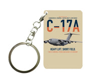 Thumbnail for C-17A Globemaster III design on beige designed key chain, double-side print