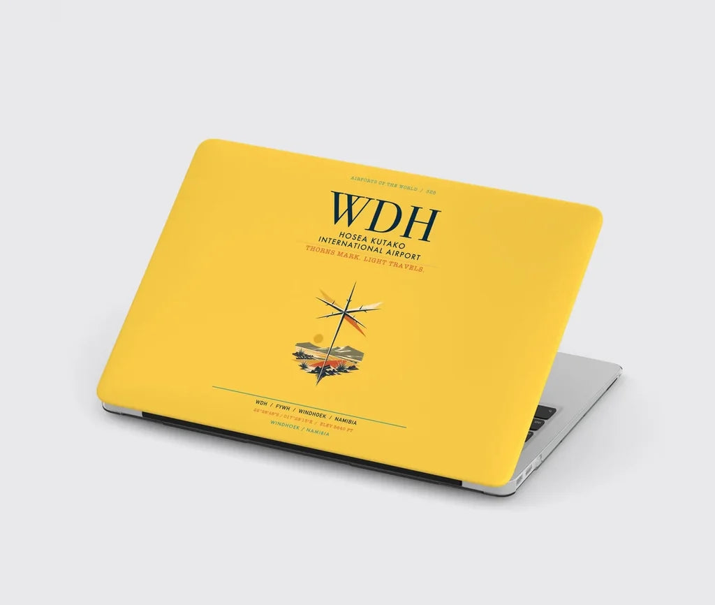 Hosea Kutako International Airport (WDH) design on yellow MacBook case