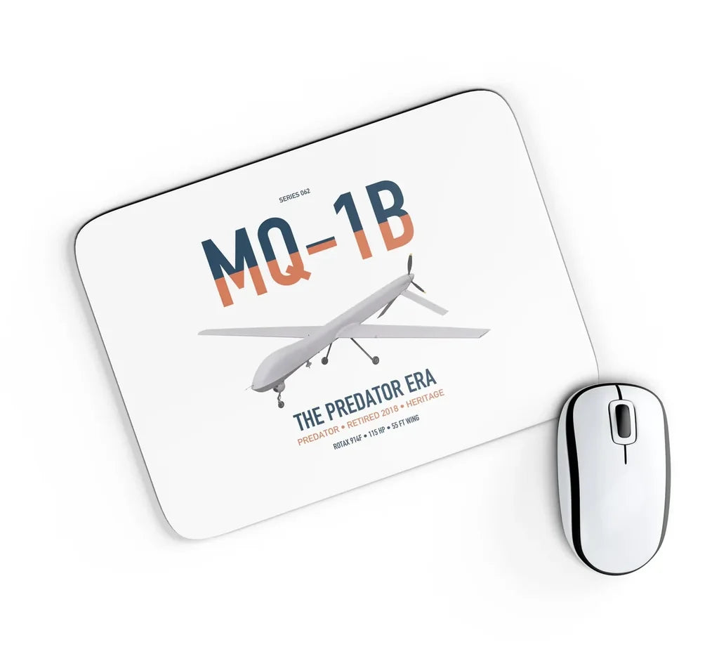 MQ-1B Predator design on white rectangle mouse pad
