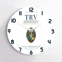 Thumbnail for Thiruvananthapuram International Airport (TRV) design on white no frame wall clock